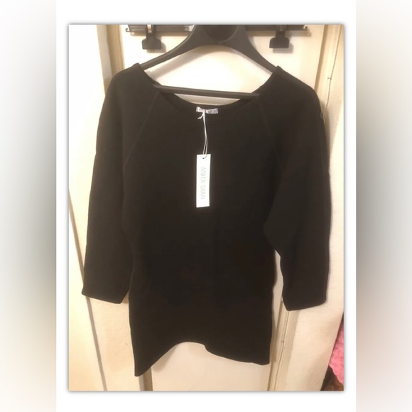 amber sakai wool bland black short dress sz 4 - Picture 1 of 4